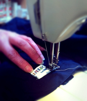 Adding customer brand labels to clothing